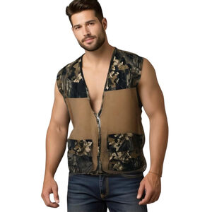 Game Winner Sportswear Hunting Vest Mens L Green Mossy Oak Camo Fishing Outdoor